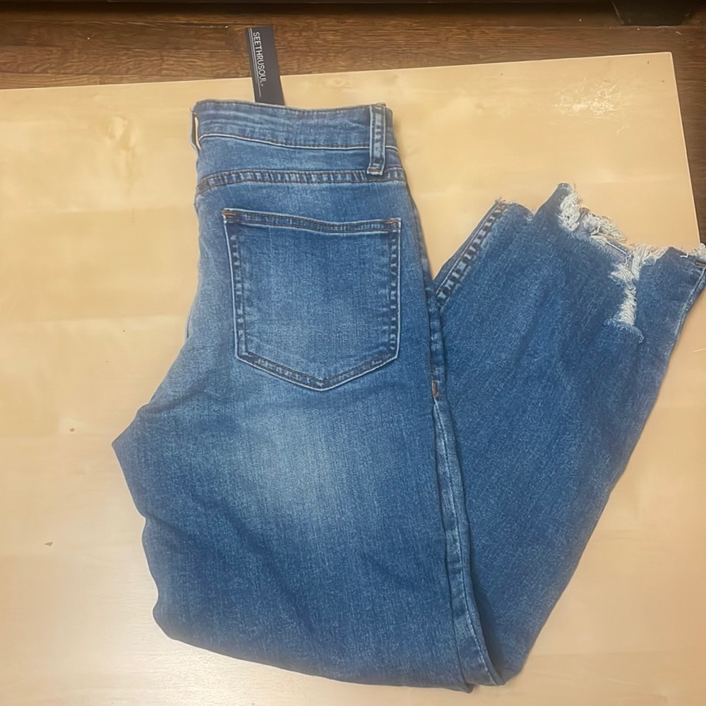 NWT Nordstrom - STS - See Through Soul High Rise Straight Leg Blue Jeans - Picture 4 of 5